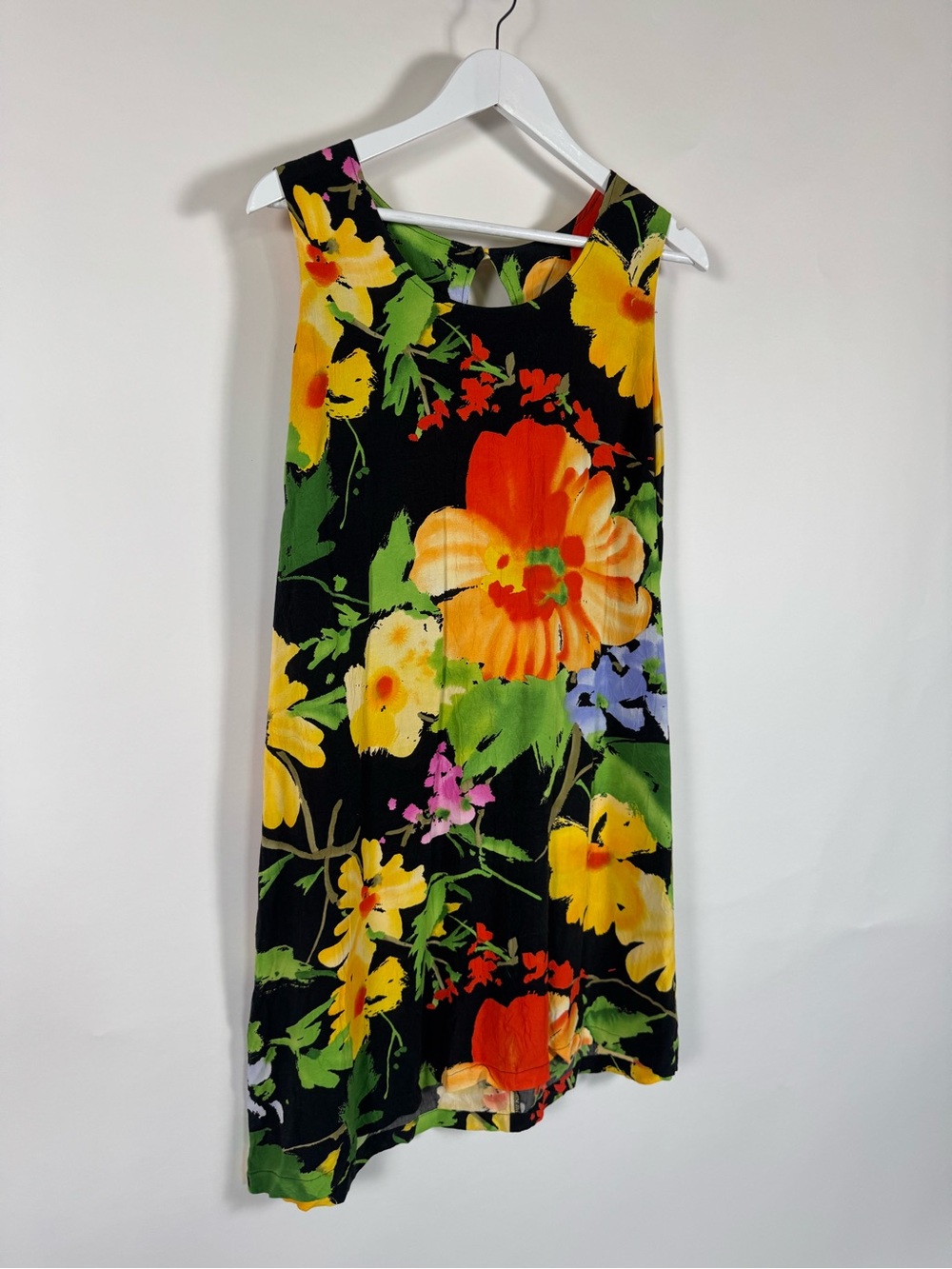 Jams World Vintage Dress Flora Grande BLK Hawaiian Tropical Resort Vacation M - Picture 4 of 10
